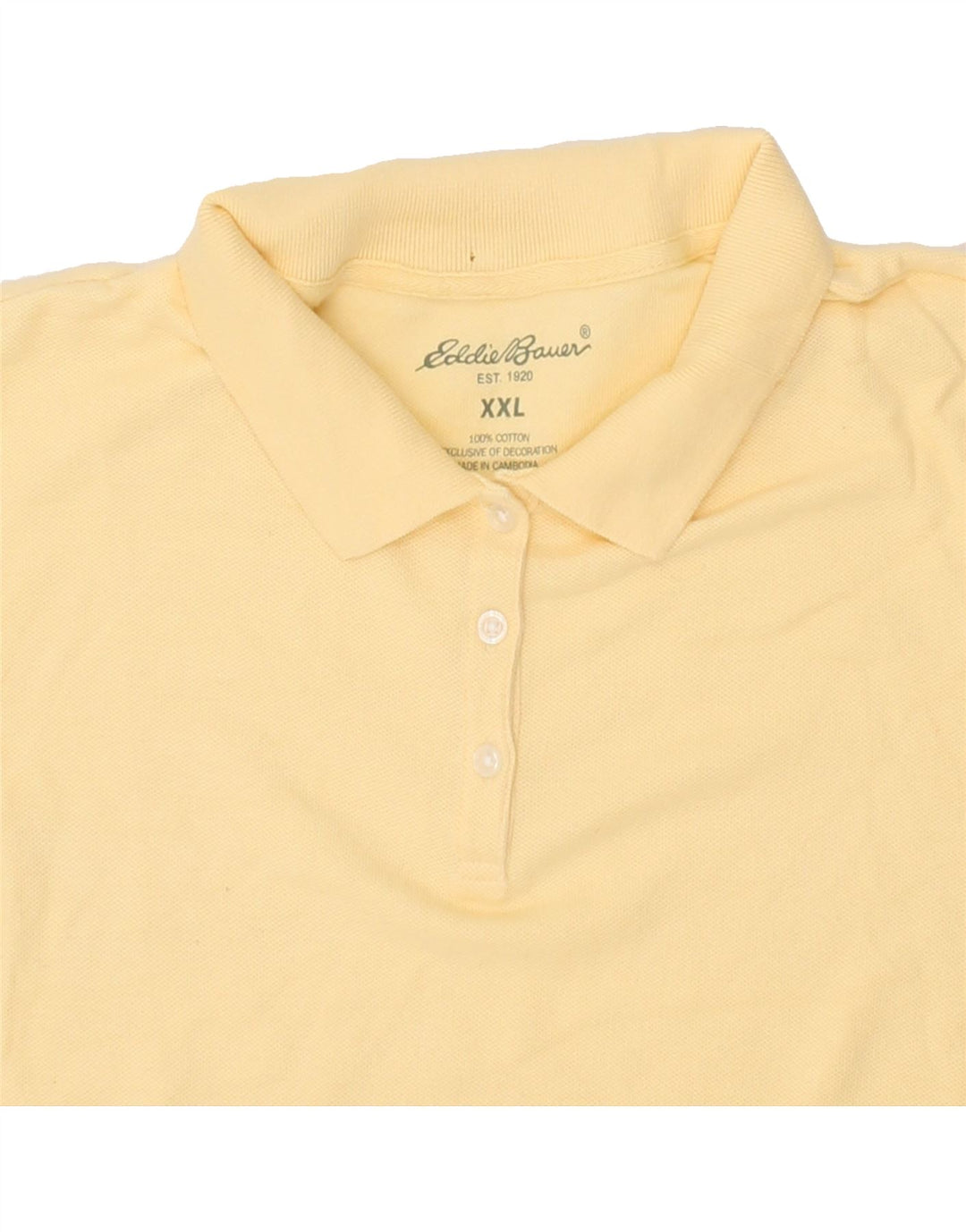 EDDIE BAUER Womens Polo Shirt UK 20 2XL Beige Cotton Vintage Eddie Bauer and Second-Hand Eddie Bauer from Messina Hembry 