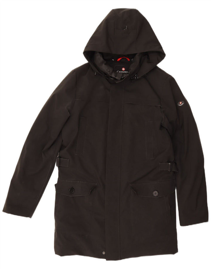 Casaco acolchoado com capuz masculino Canadiens IT 46 poliéster preto pequeno