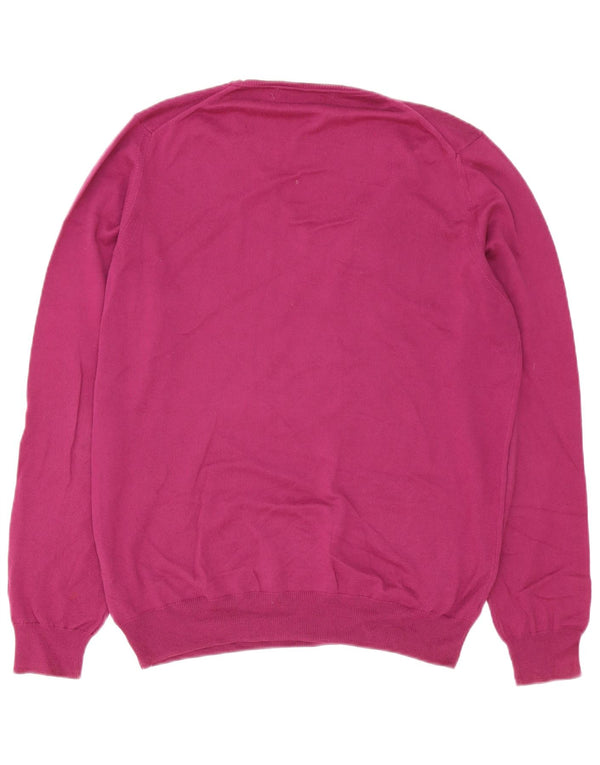 Suéter masculino Zara com decote em V grande algodão roxo