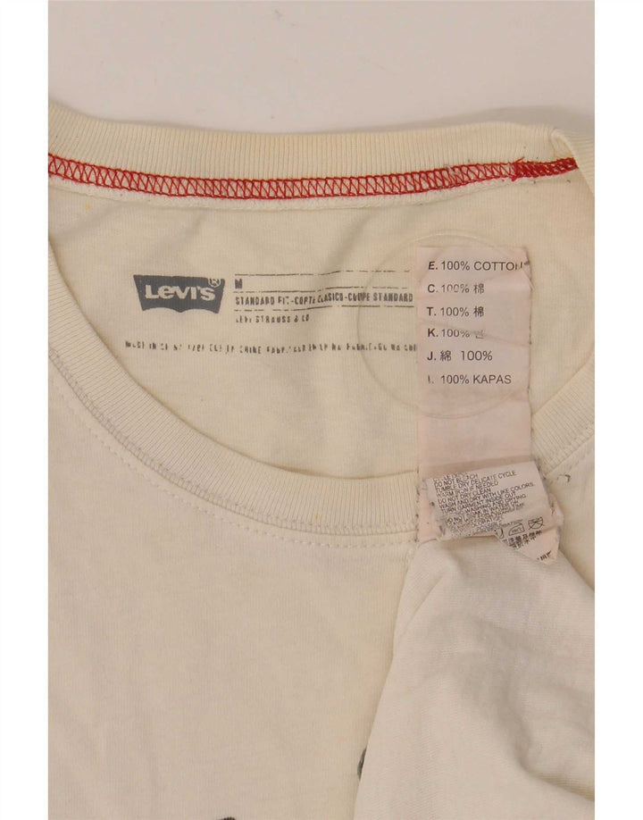 Camiseta masculina Levi's Standard Fit gráfica top médio algodão branco