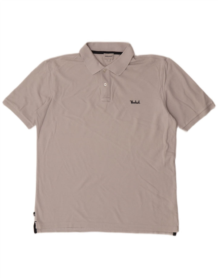 Camisa polo masculina Woolrich grande algodão cinza