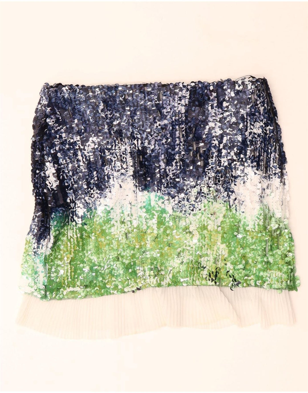 ZARA Saia reta feminina média W28 poliéster colorblock multicolorido
