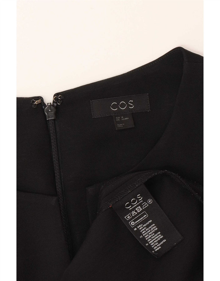 Cos Vestido feminino manga 3/4 com bainha EU 38 poliéster preto médio