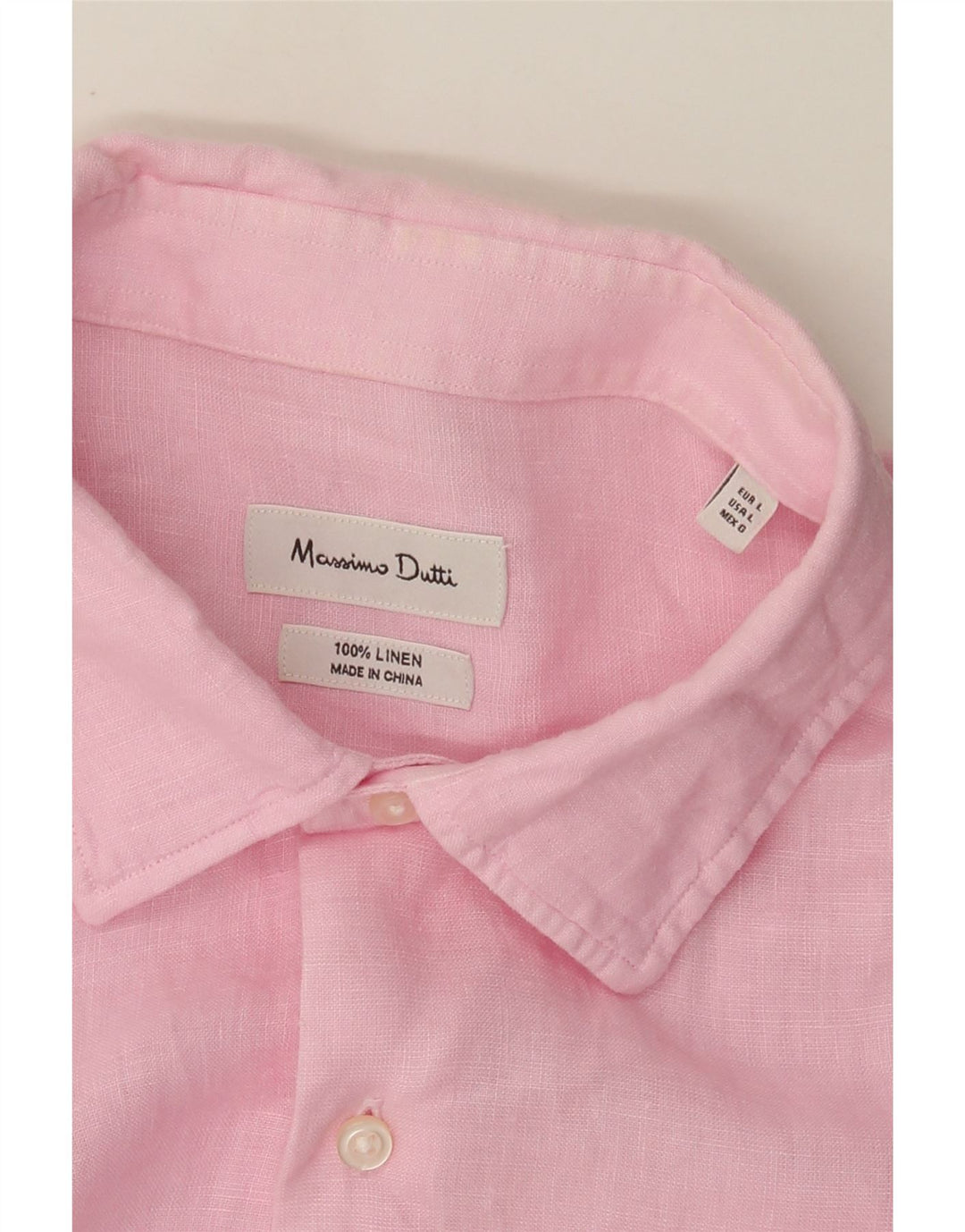 Camisa masculina Massimo Dutti grande linho rosa