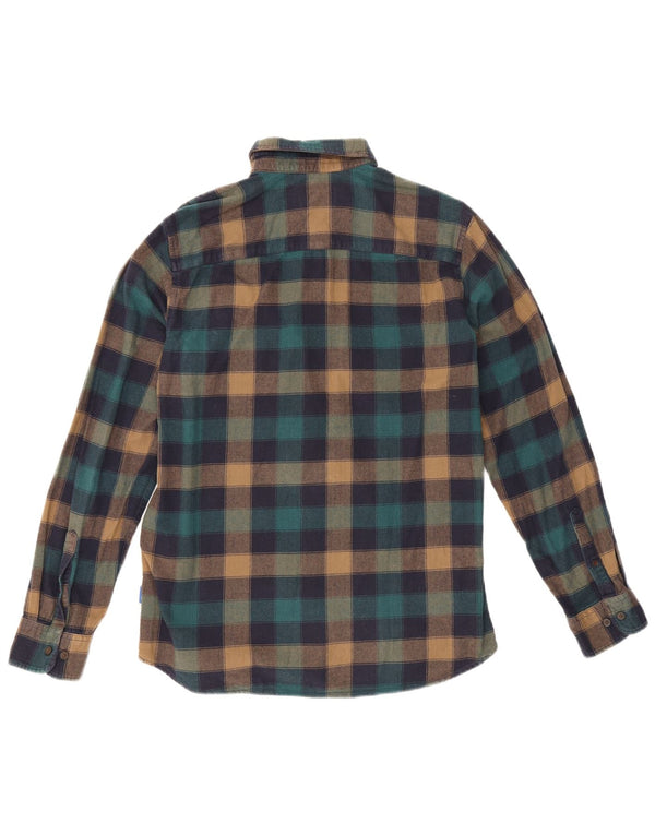 Camisa masculina de flanela Jack & Jones pequena de algodão xadrez multicolorido