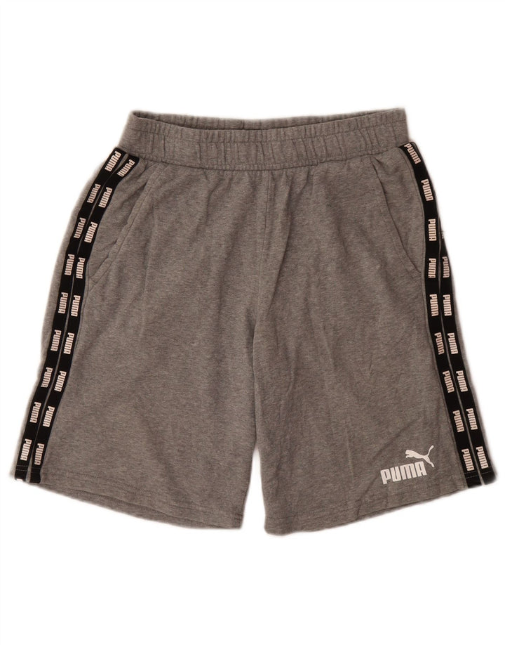 Shorts esportivos gráficos masculinos PUMA pequeno algodão cinza
