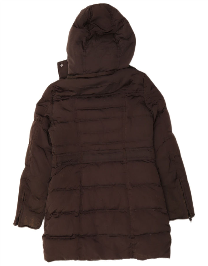 Casaco acolchoado com capuz feminino Zara UK 10 poliéster cinza pequeno