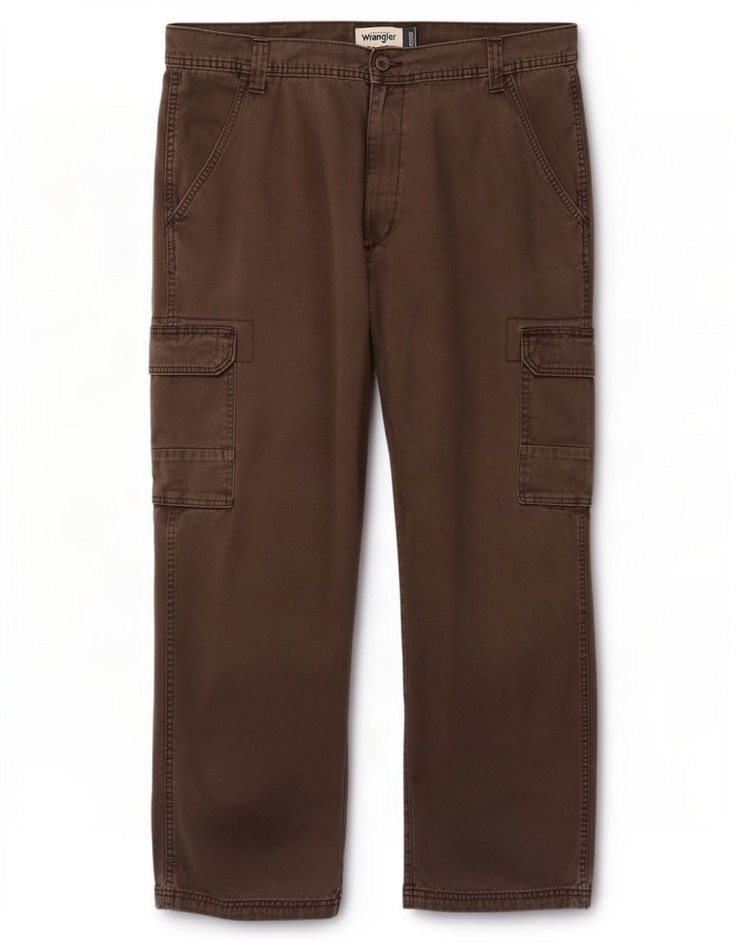 Wrangler Calça cargo masculina reta W38 L29 algodão marrom