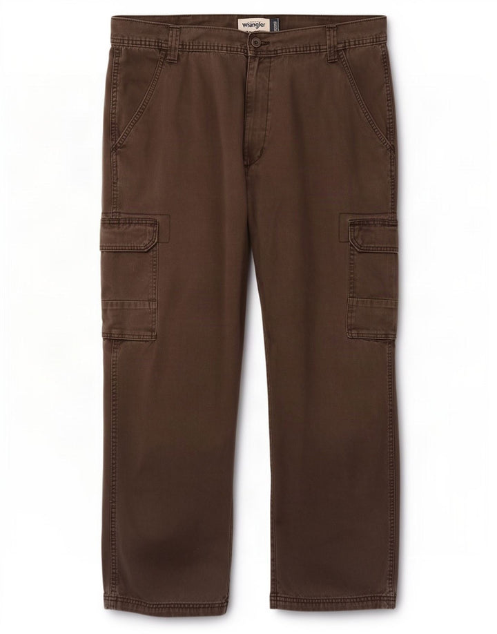 Wrangler Calça cargo masculina reta W38 L29 algodão marrom