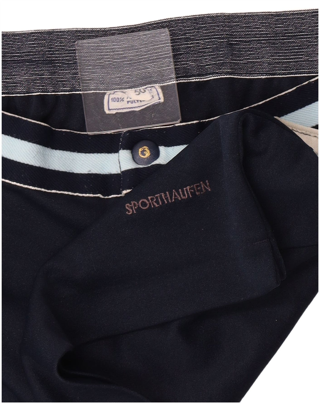 Shorts Chino Masculino Vintage IT 50 Grande W32 Azul Marinho Poliéster