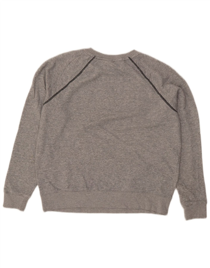 FILA moletom feminino jumper UK 16 grande algodão manchado cinza