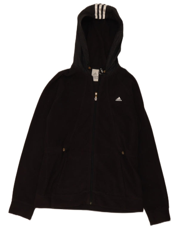 Adidas Womens Hooded Fleece Jacket UK 14 Médio Preto Poliéster