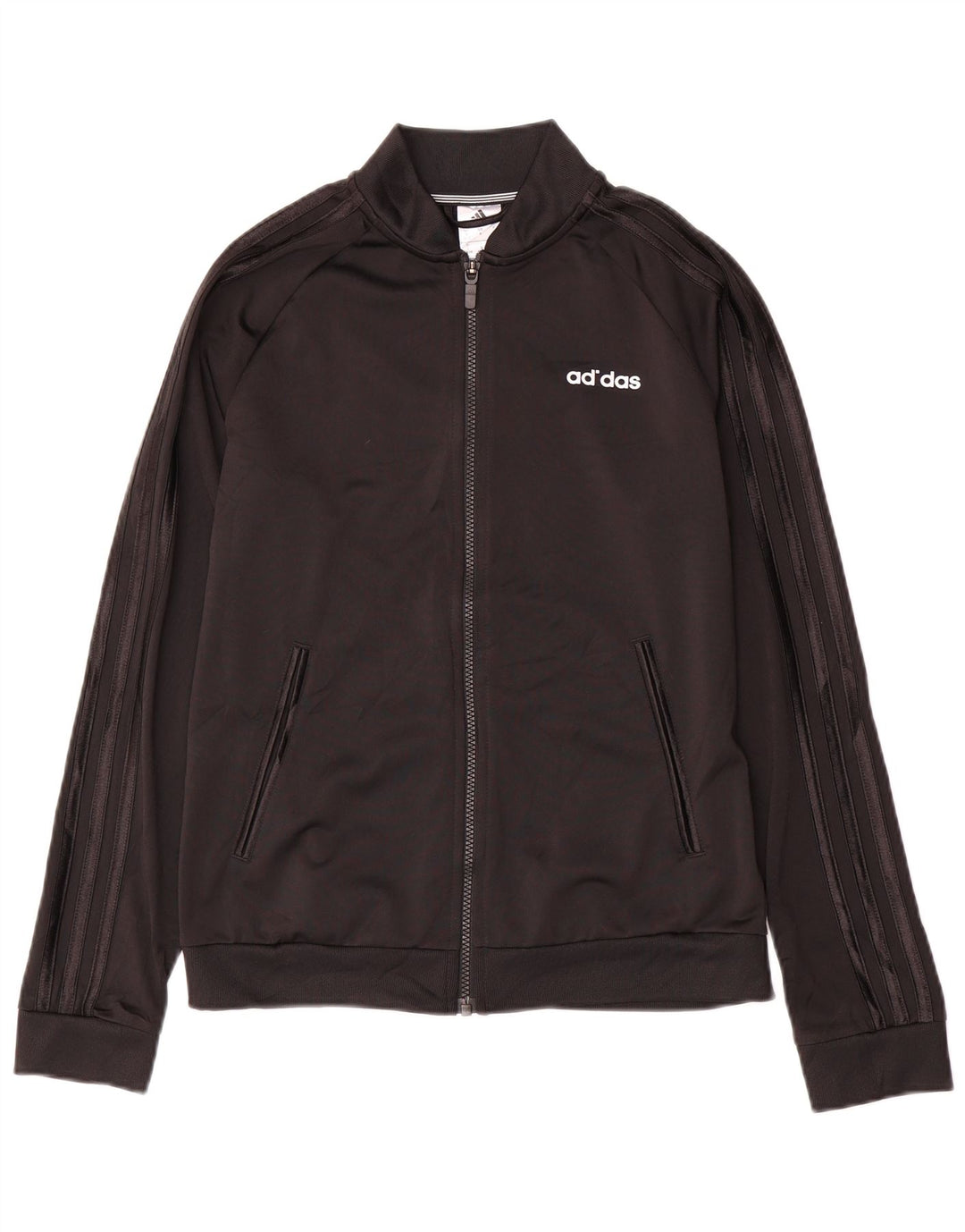 Adidas Womens Tracksuit Top Jacket UK 8/10 Pequeno Poliéster Preto