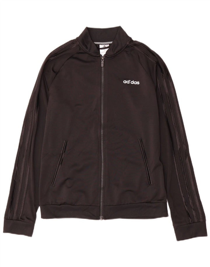 Adidas Womens Tracksuit Top Jacket UK 8/10 Pequeno Poliéster Preto