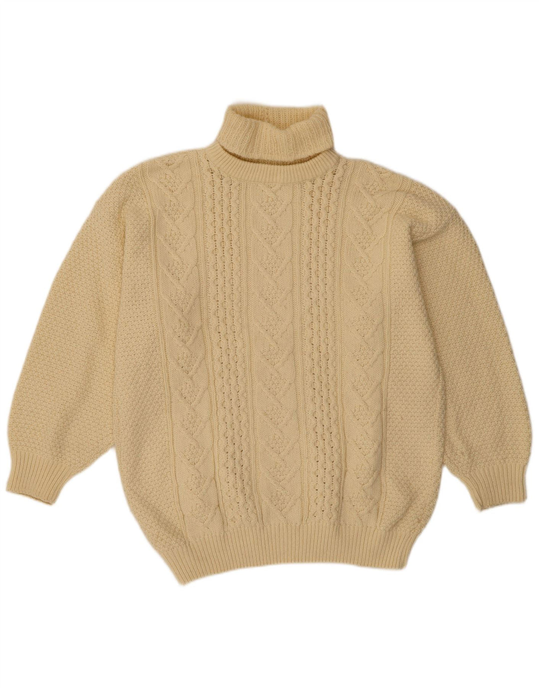 Suéter feminino VINTAGE com gola redonda Reino Unido 18 XL lã branca