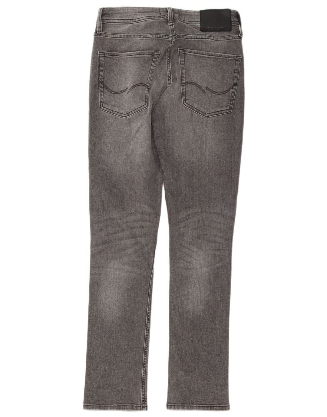 Jack & Jones Mens GLENN Distressed Slim Jeans W28 L32 Algodão Cinza