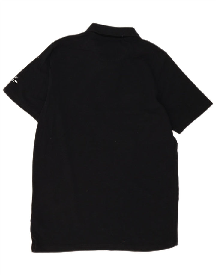 Camisa pólo gráfica masculina New Balance algodão preto médio