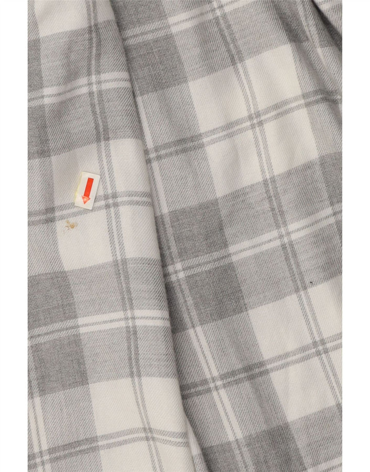 Camisa masculina de flanela de ajuste regular TED BAKER tamanho 4 grande cinza xadrez viscose