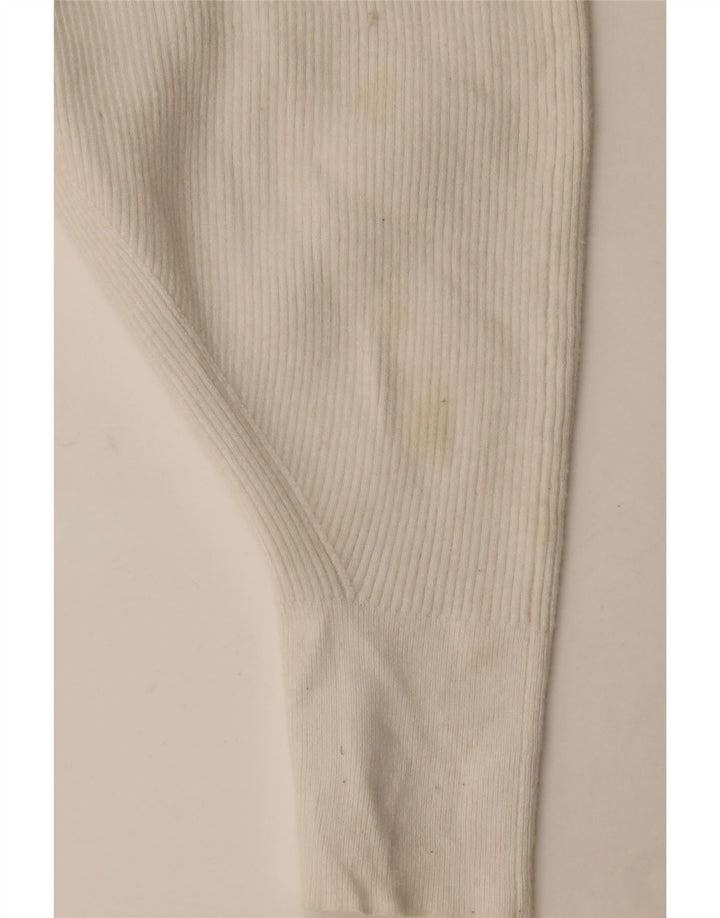 Zara Suéter cardigã feminino oversized Reino Unido 16 grande viscose esbranquiçada