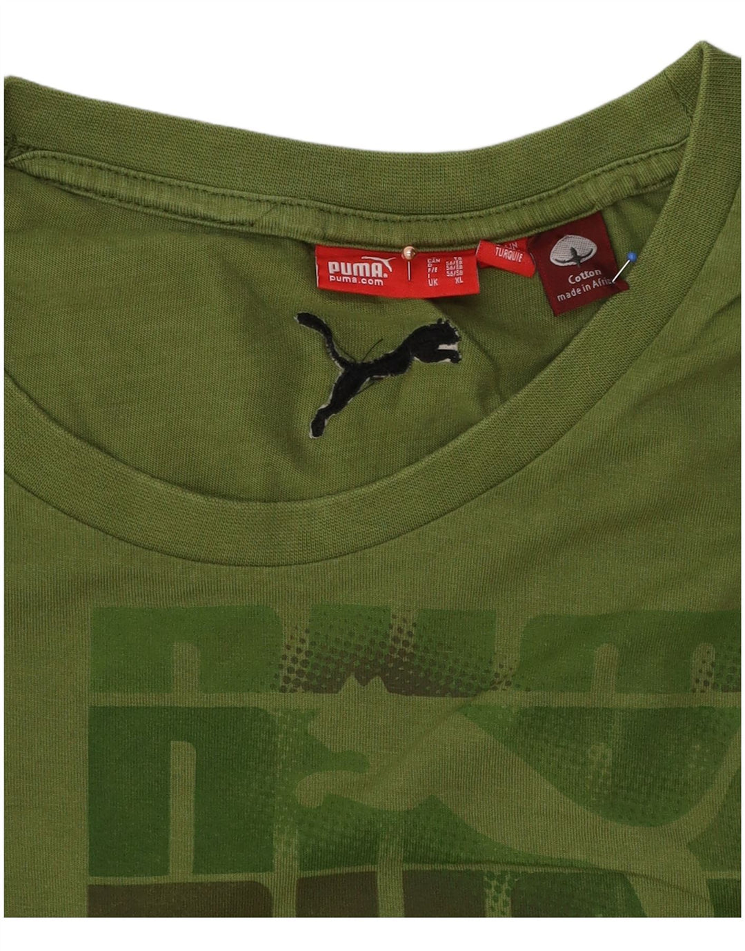 Puma Mens Graphic Top Manga Longa XL Verde Algodão