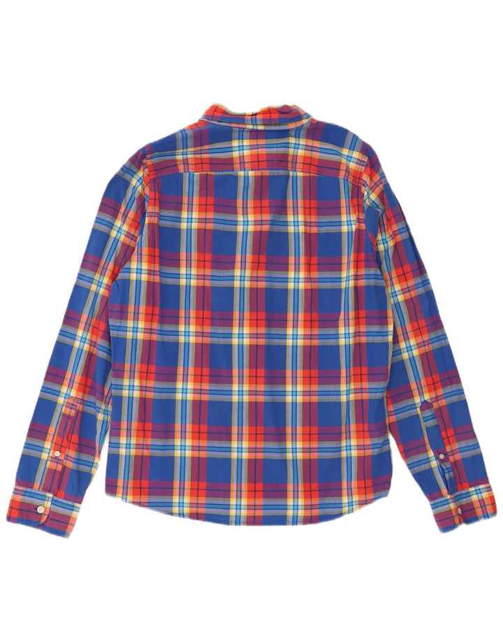 Camisa masculina Hollister XL azul xadrez algodão