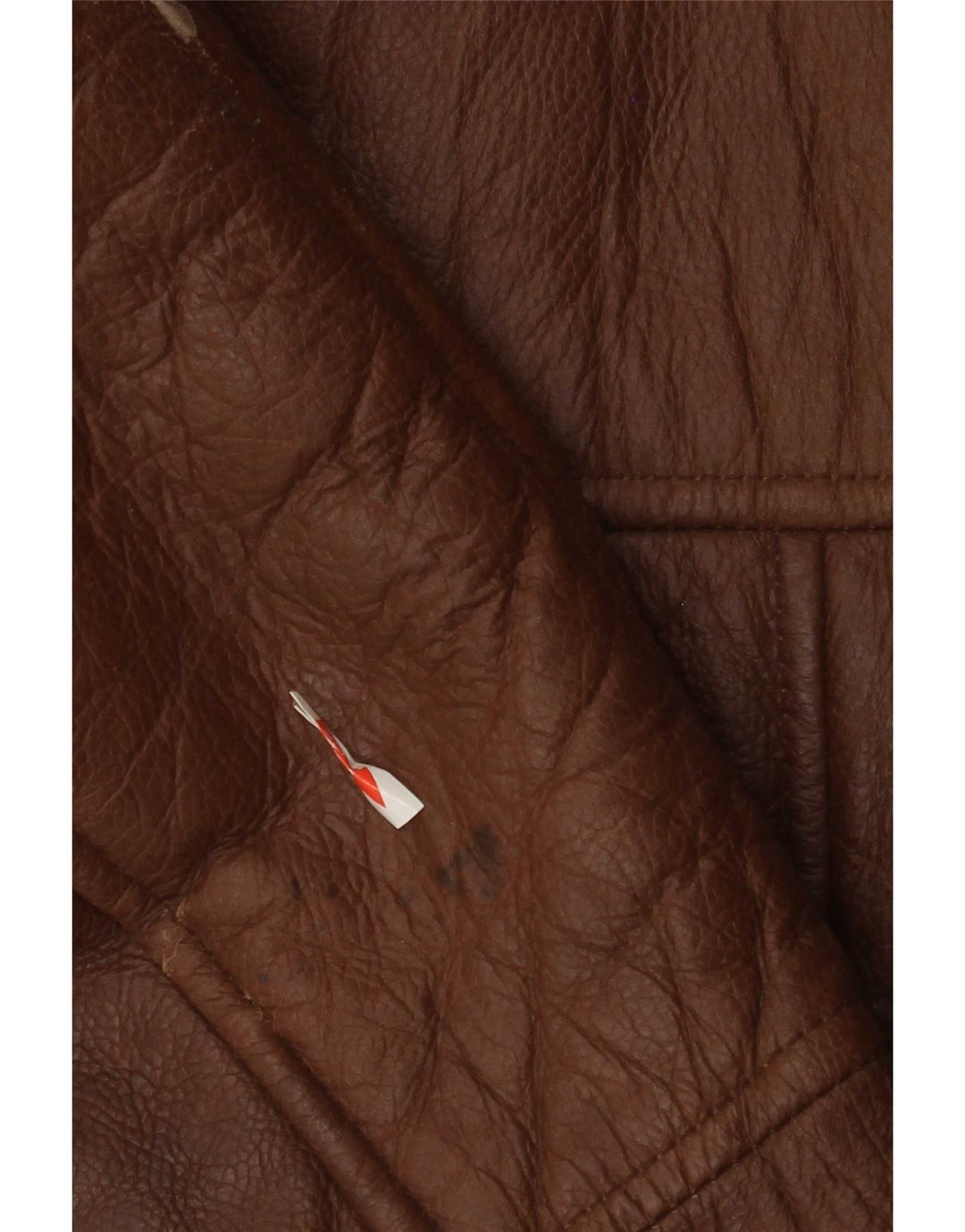 Jaqueta masculina vintage shearling IT 52 XL couro marrom