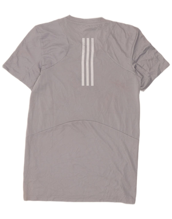 ADIDAS Mens T-Shirt Top Pequeno Poliéster Cinzento
