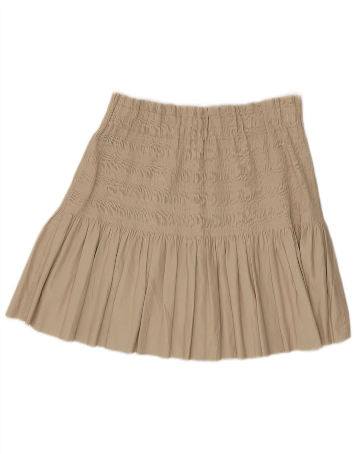 Saia feminina Zara A-Line grande W34 poliéster bege