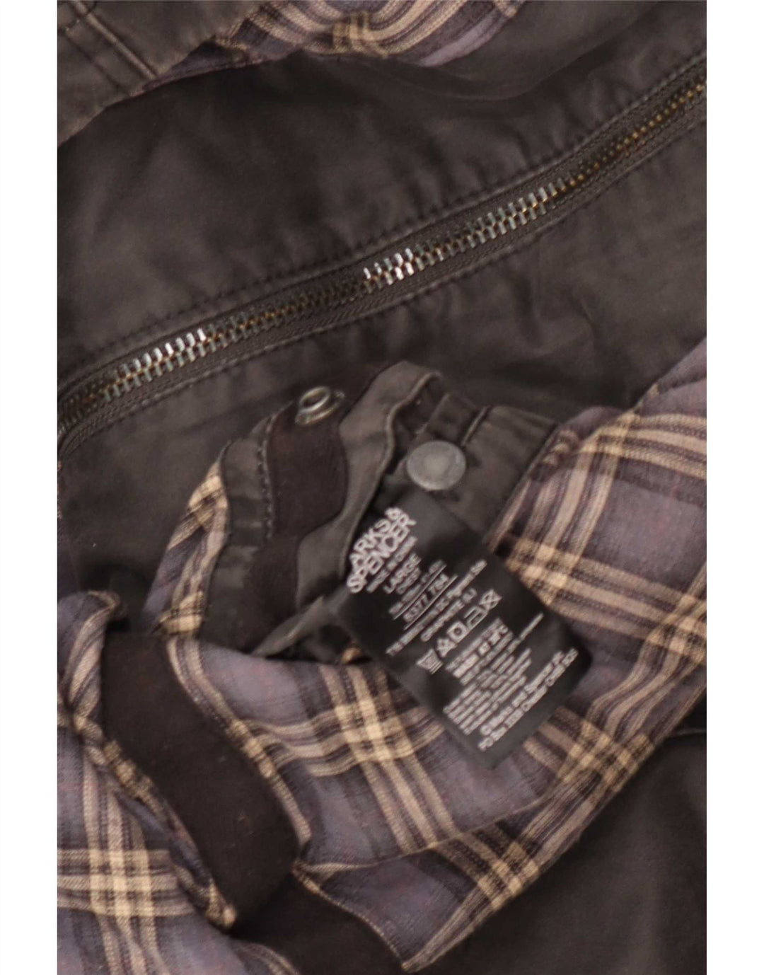 Jaqueta utilitária masculina Marks & Spencer Reino Unido 40 grande algodão cinza