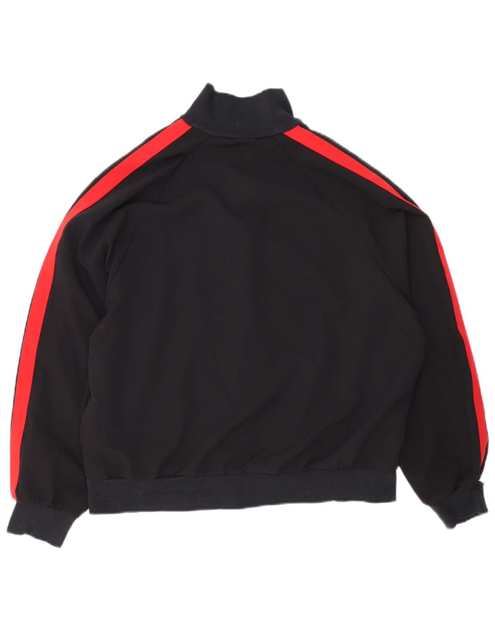 Zara Womens Tracksuit Top Jacket UK 16 Grande Preto Colourblock Poliéster