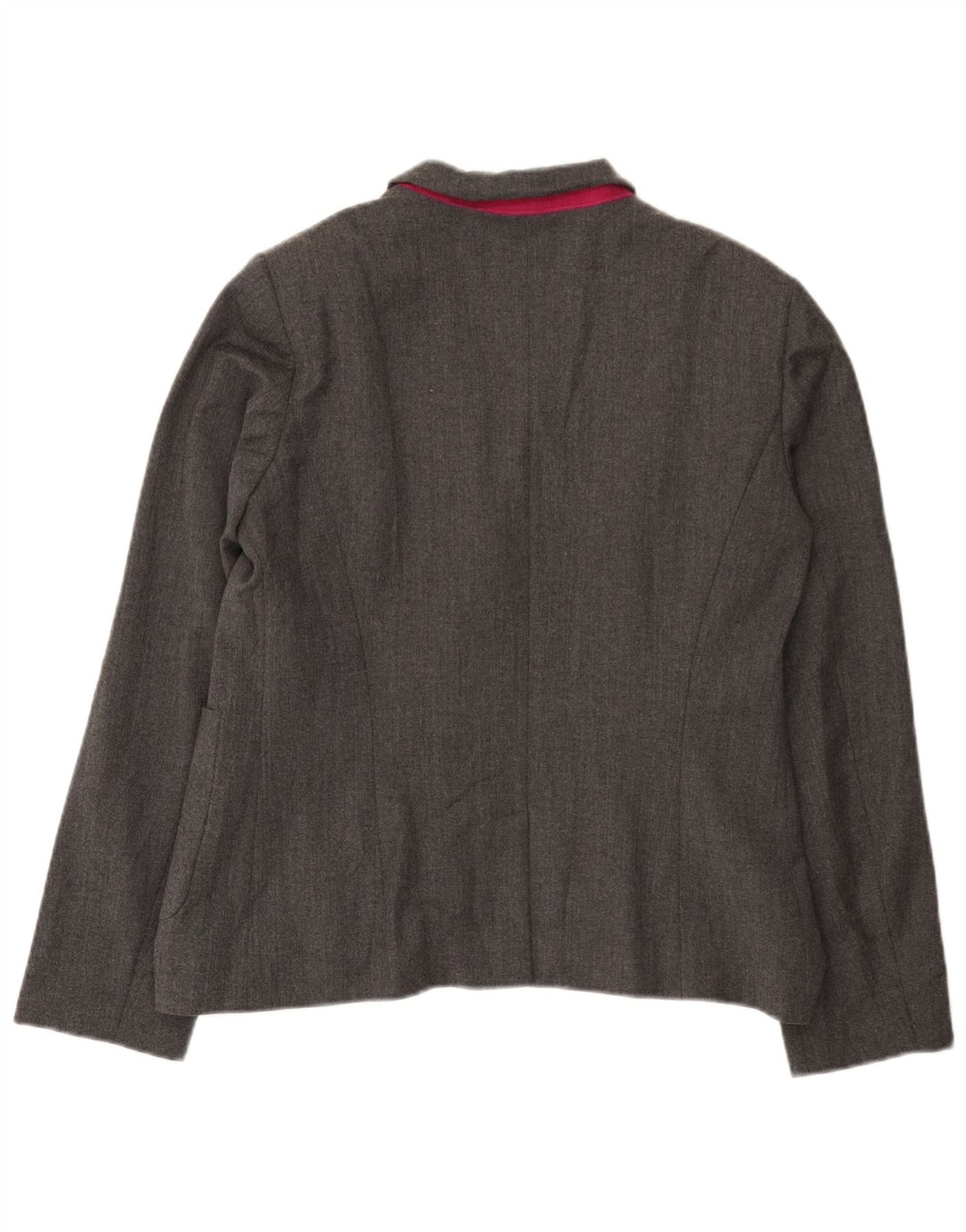Jaqueta blazer feminina Benetton com 2 botões Reino Unido 16 grande lã cinza
