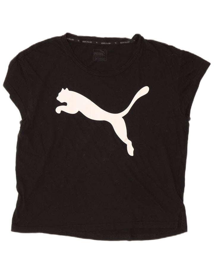 Camiseta feminina PUMA com estampa oversized UK 10 pequena preta
