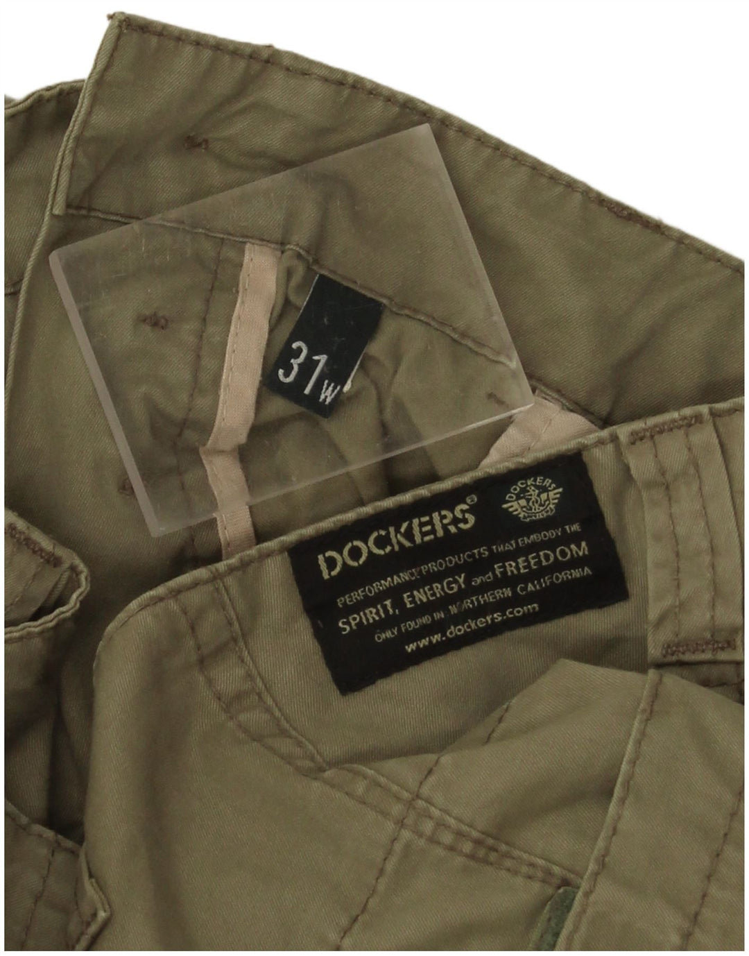 Shorts cargo feminino Dockers W31 algodão cáqui médio