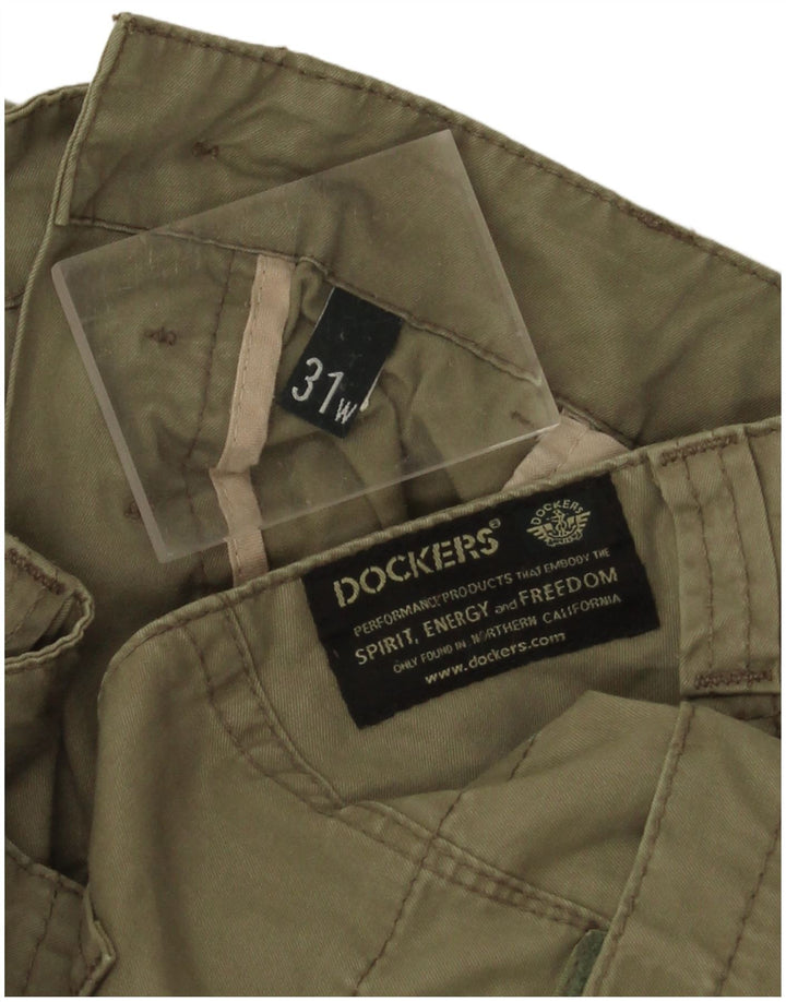 Shorts cargo feminino Dockers W31 algodão cáqui médio