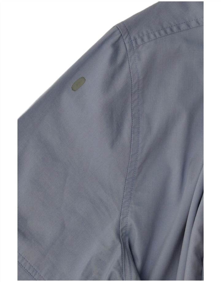 Camisa masculina Versace de manga curta grande azul algodão