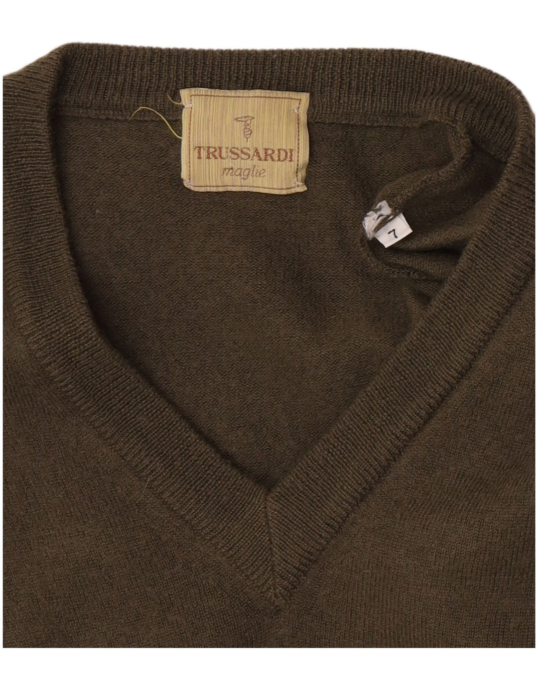 Suéter masculino Trussardi com decote em V grande verde