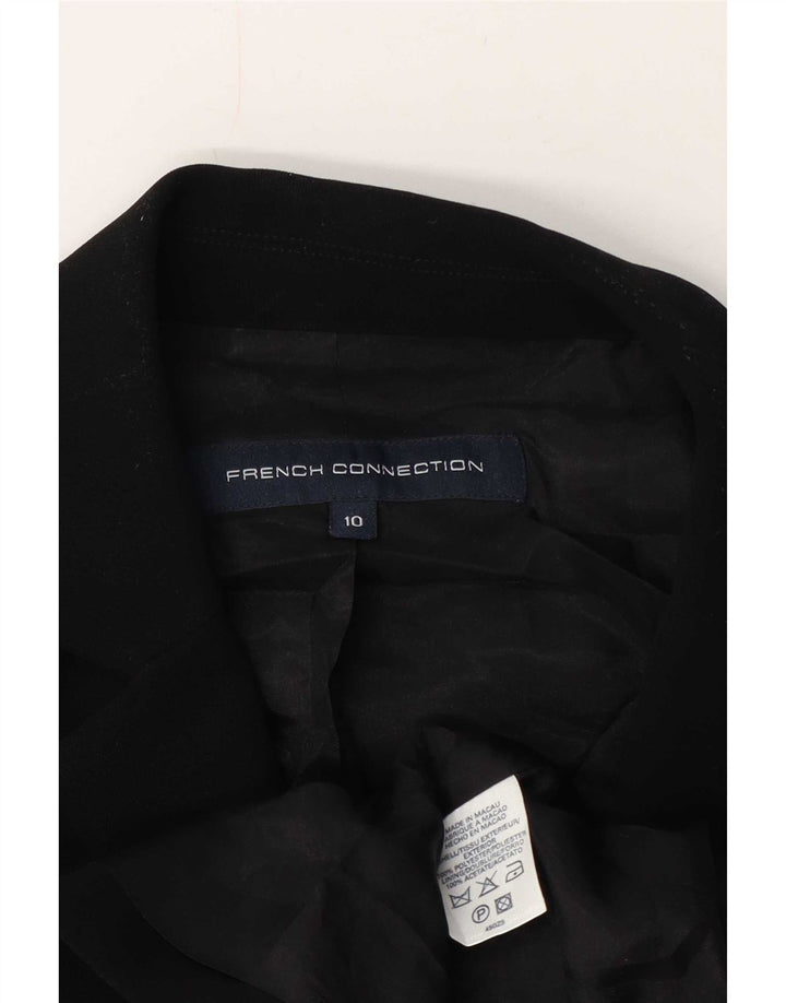 Jaqueta de blazer de 3 botões das mulheres francesas da conexão poliéster preto pequeno Reino Unido 10