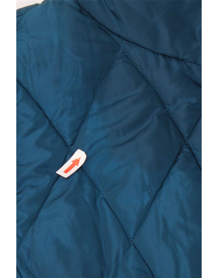 Jaqueta feminina acolchoada acolchoada Marks & Spencer Reino Unido 12 poliéster azul médio