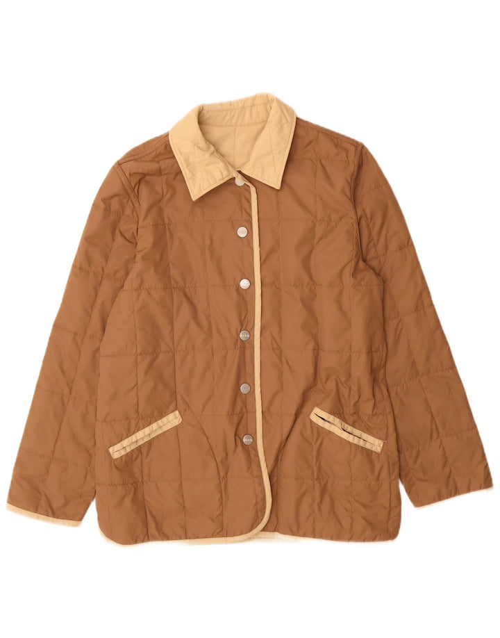 Jaqueta acolchoada reversível feminina Slam UK 14 nylon bege médio