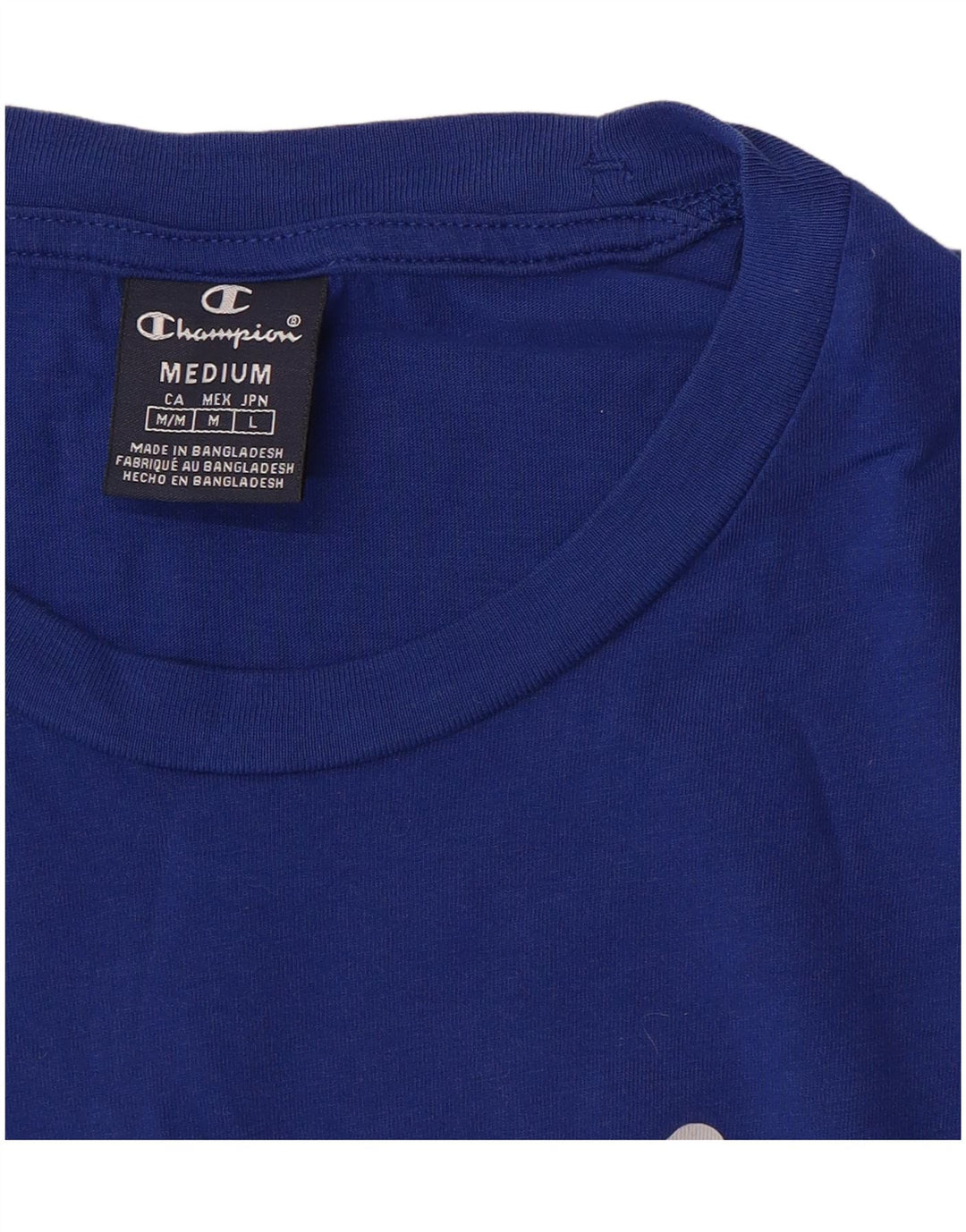 Camiseta masculina estampada Champion algodão azul médio