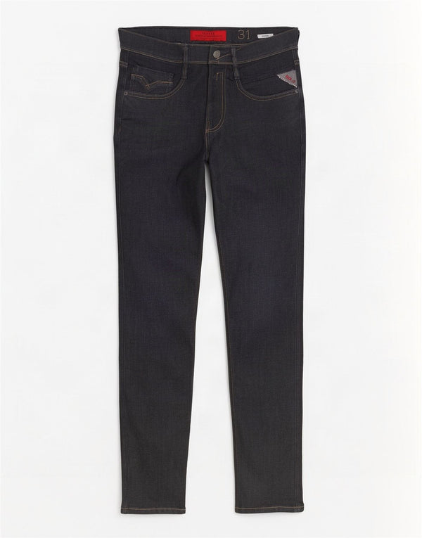 Replay feminino Anbass Slim Jeans W31 L32 azul marinho algodão