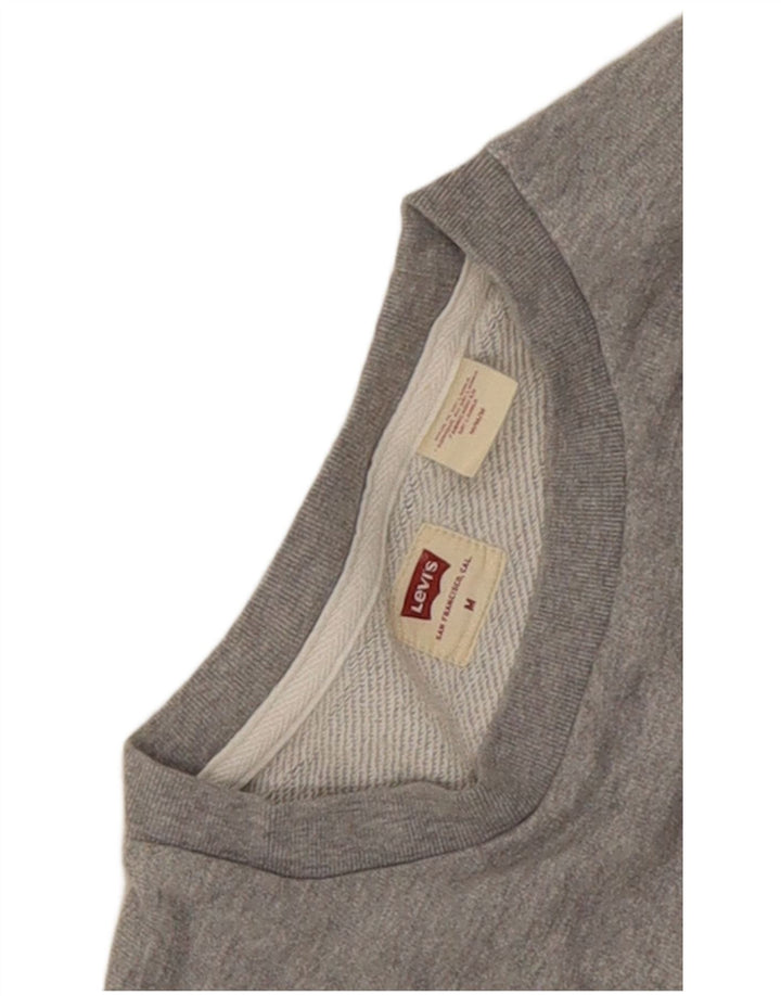 Levi's moletom gráfico masculino jumper médio cinza manchado