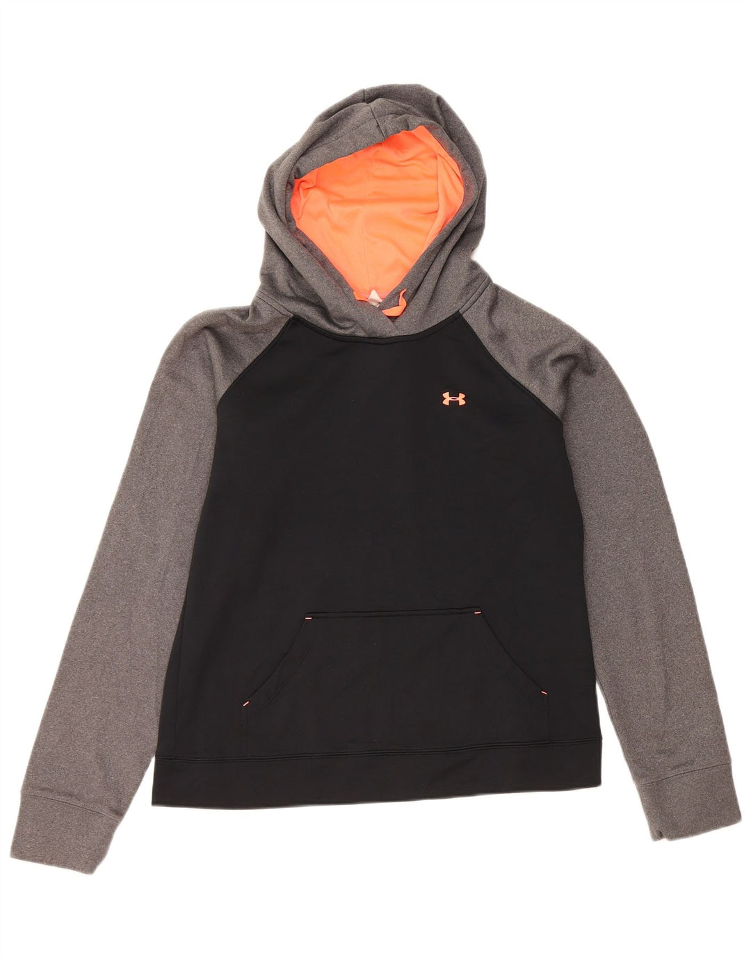 Under Armour feminino moletom com capuz UK 14 médio preto colorblock poliéster