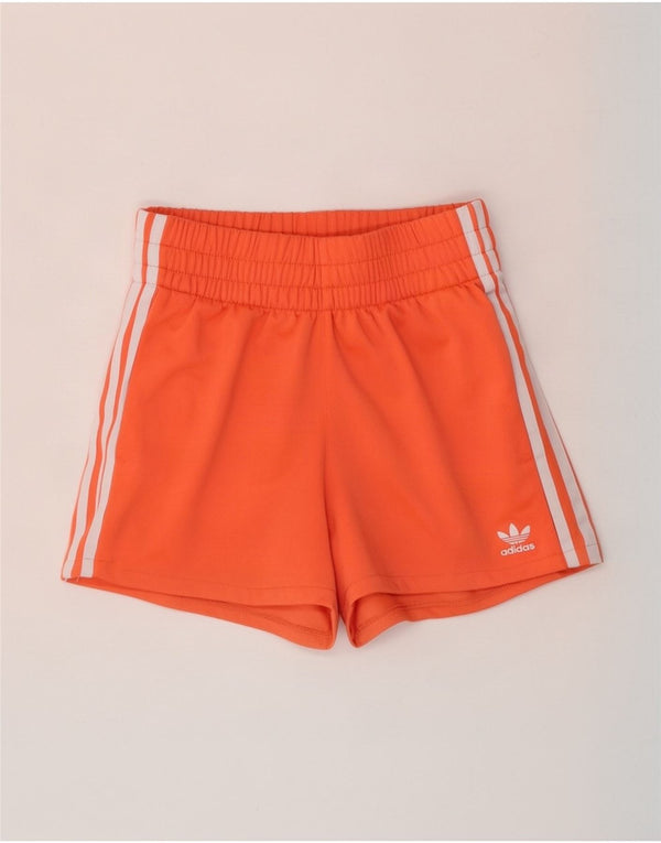 Shorts esportivos femininos Adidas UK 10 pequeno laranja poliéster