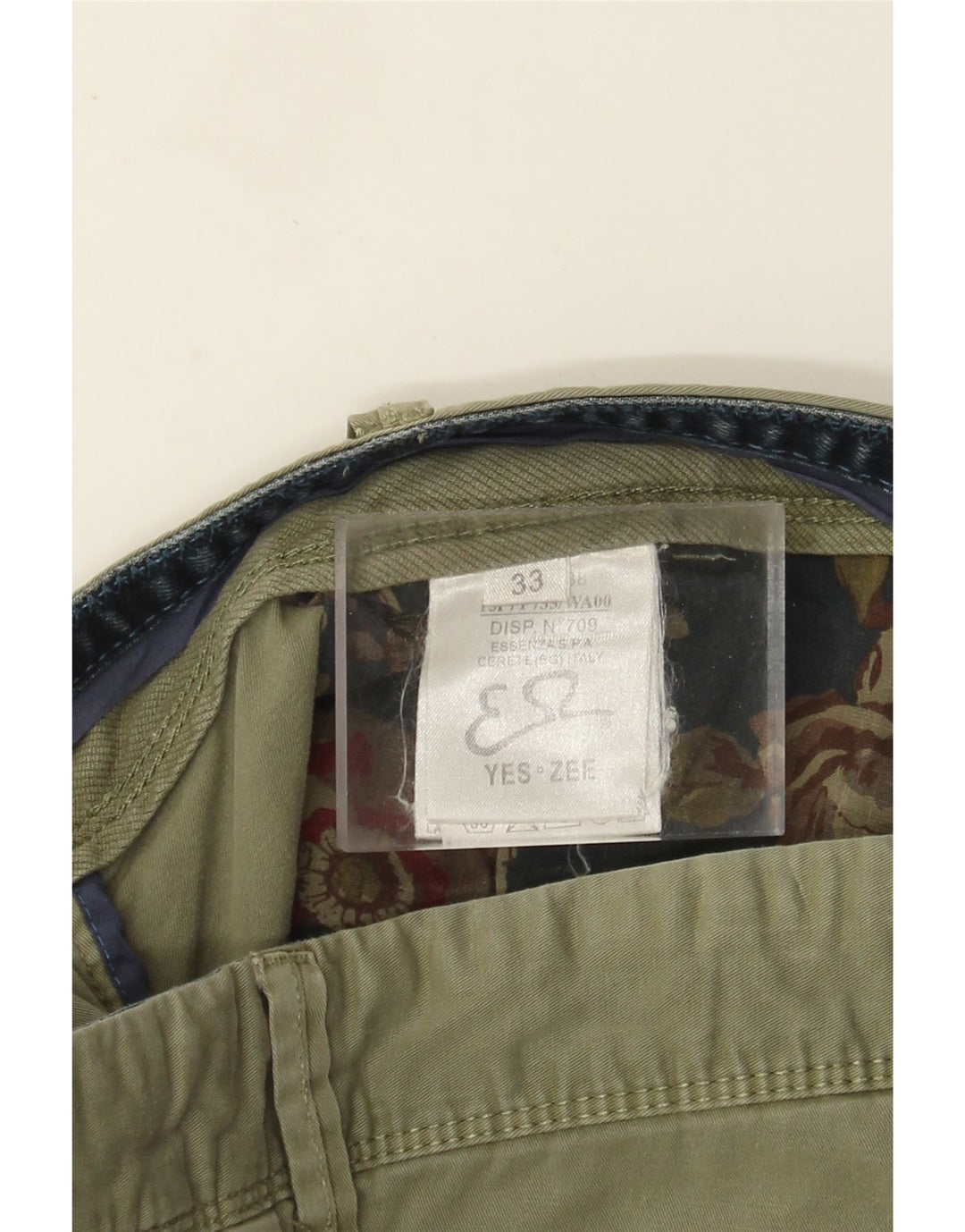 Shorts cargo masculino Yes Zee W33 algodão cáqui médio