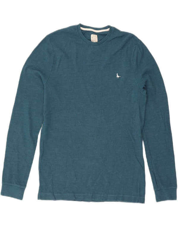 Jack Wills Top masculino manga comprida pequeno algodão azul