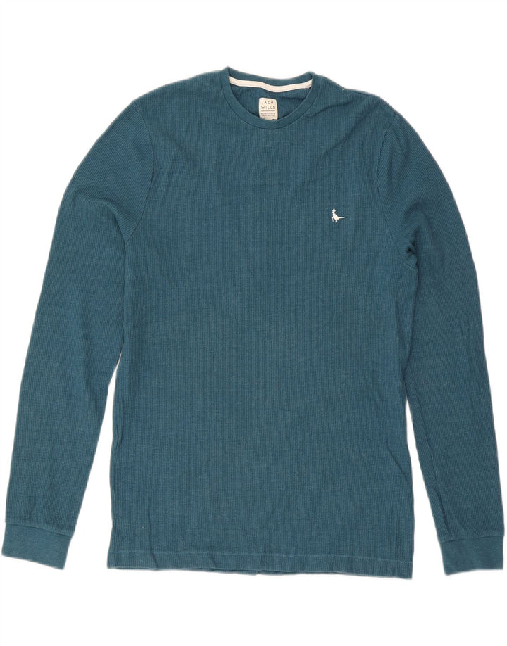 Jack Wills Top masculino manga comprida pequeno algodão azul