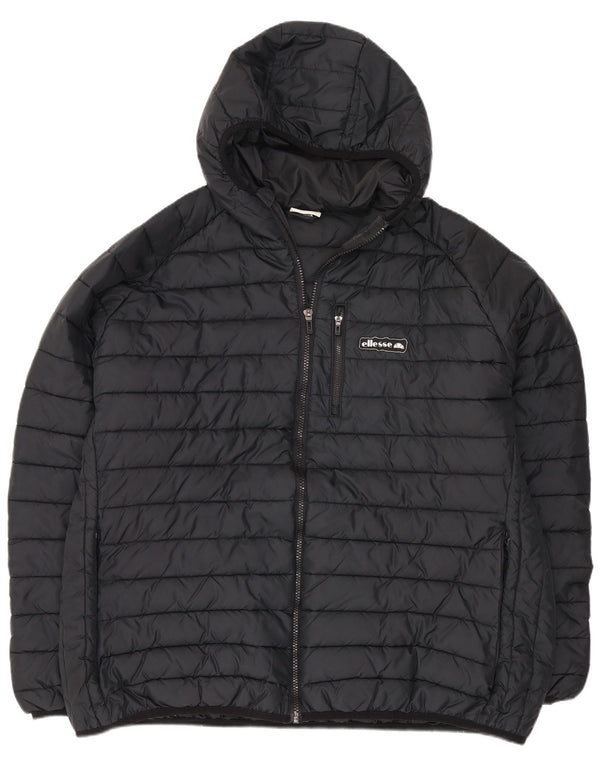 Jaqueta acolchoada com capuz feminina Ellesse UK 24 4XL poliéster preto
