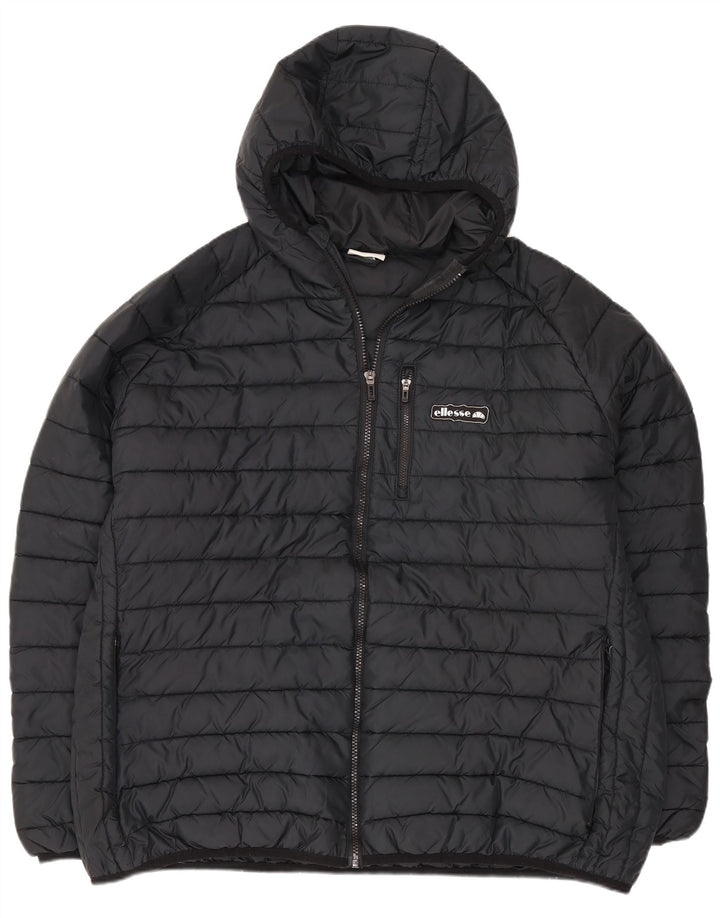 Jaqueta acolchoada com capuz feminina Ellesse UK 24 4XL poliéster preto