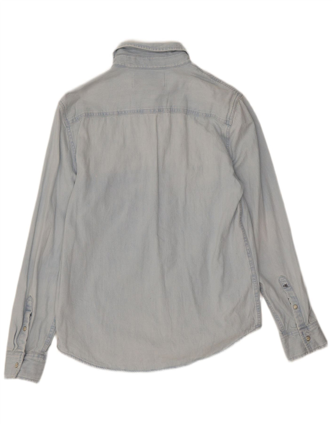 Camisa jeans masculina Calvin Klein Jeans pequena azul
